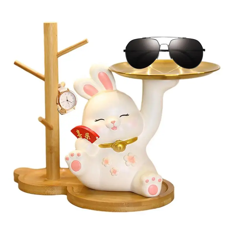 

Lucky Cat Statue Resin Cat Decor Organizing Tray Small Storage Sculpture Items Storage Box Statues & Sculptures For Home Ornamen