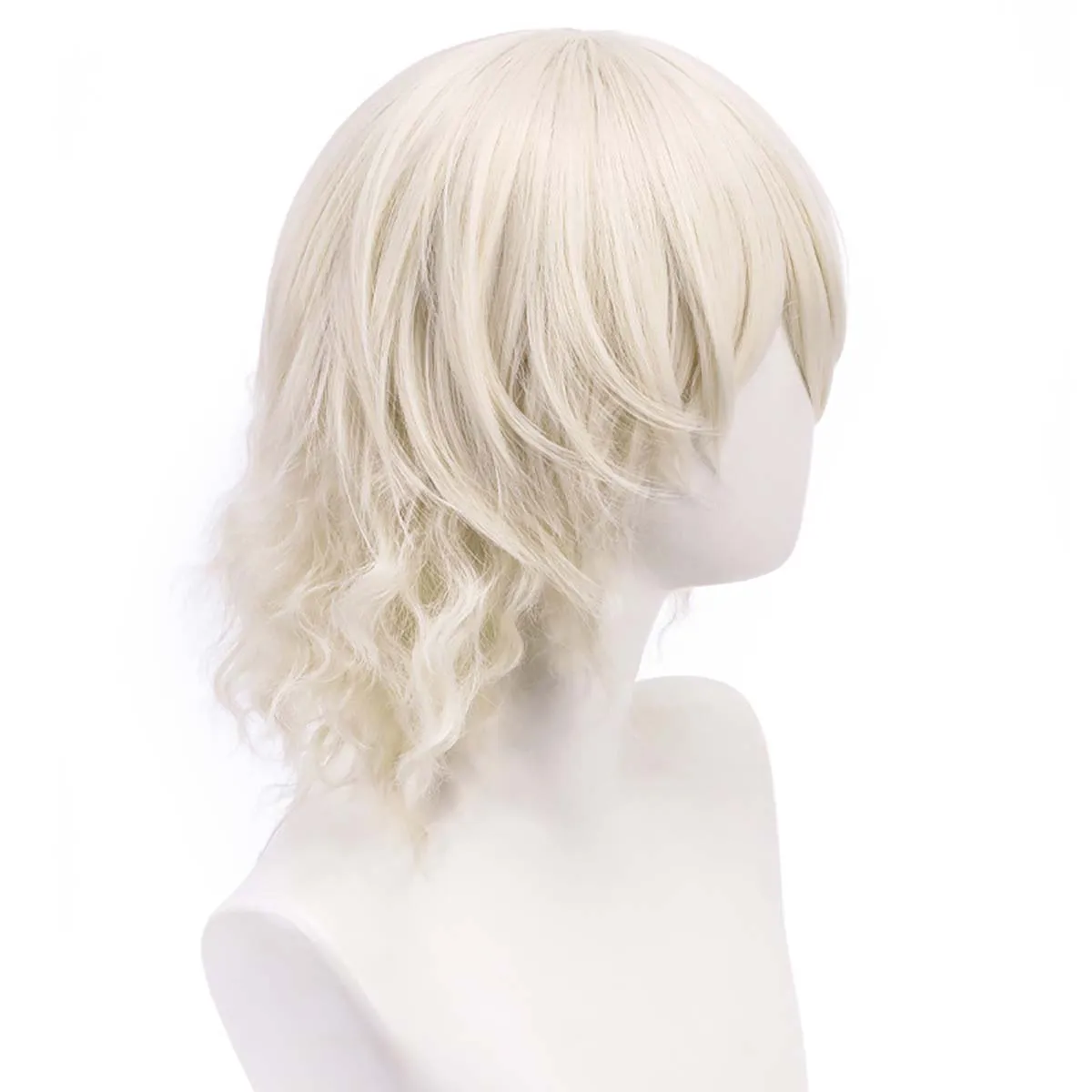 Jogo identidade v noite assistir ithaqua cosplay cabelo encaracolado branco peruca de cabelo resistente ao calor