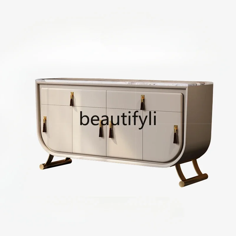 

55Light luxury dining side cabinet storage postmodern villa large flat floor marble restaurant senior entrance shoe cabinet
