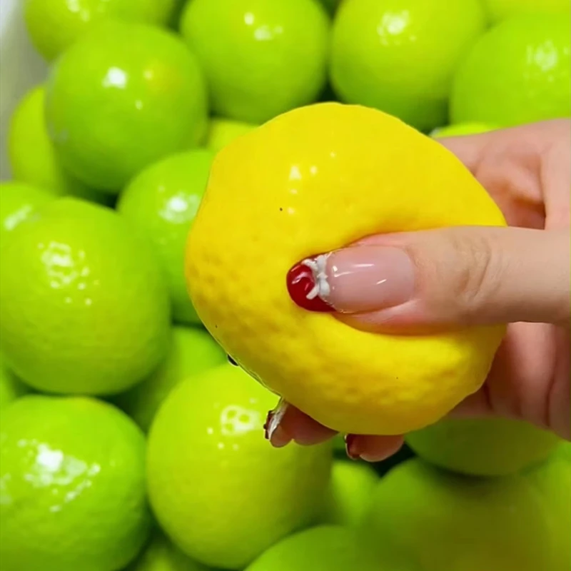 Heißer, knuspriger Zitronen-Stressball, farbwechselndes Zitronen-Squishy-Fidget-Spielzeug, handgemachtes ASMR sensorisches Stressabbau-Spielzeug