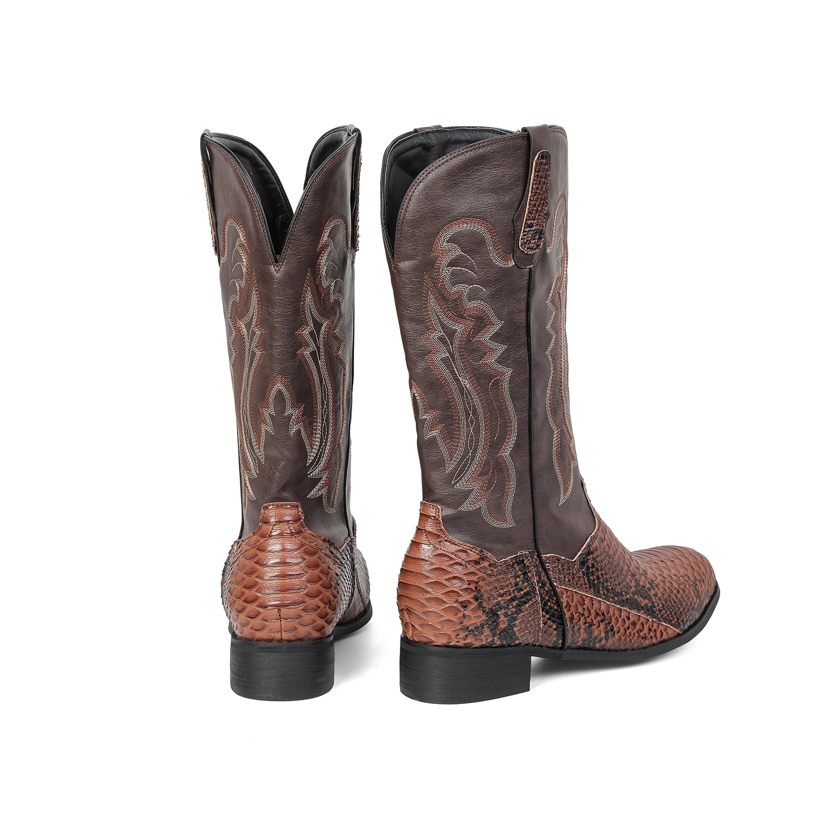 남성용 악어 꼬리 프린트 카우보이 부츠 이국적인 프린트 카우보이 부츠 웨스턴 부츠
