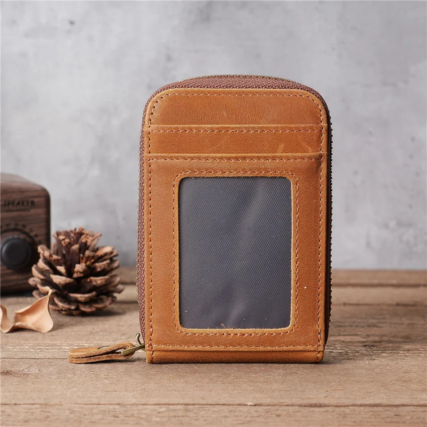 1121 Men's Genuine Leather Driver's License Coin Purse Organ Card Bag Retro Top Layer Cowhide Wallet