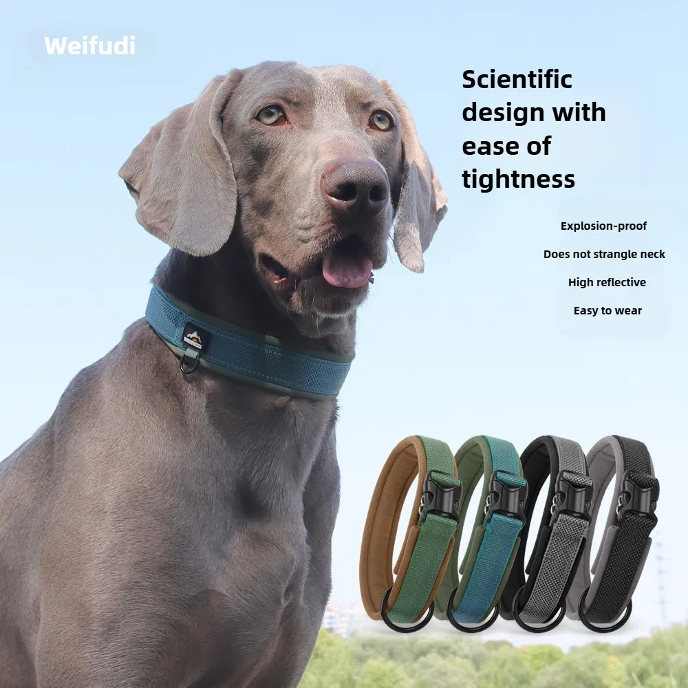 

New Anti Slip nylon dog Collar Reflective And Anti Loss Dog Collar Adjustable For Neck Medium Large pet Collar Accessorie