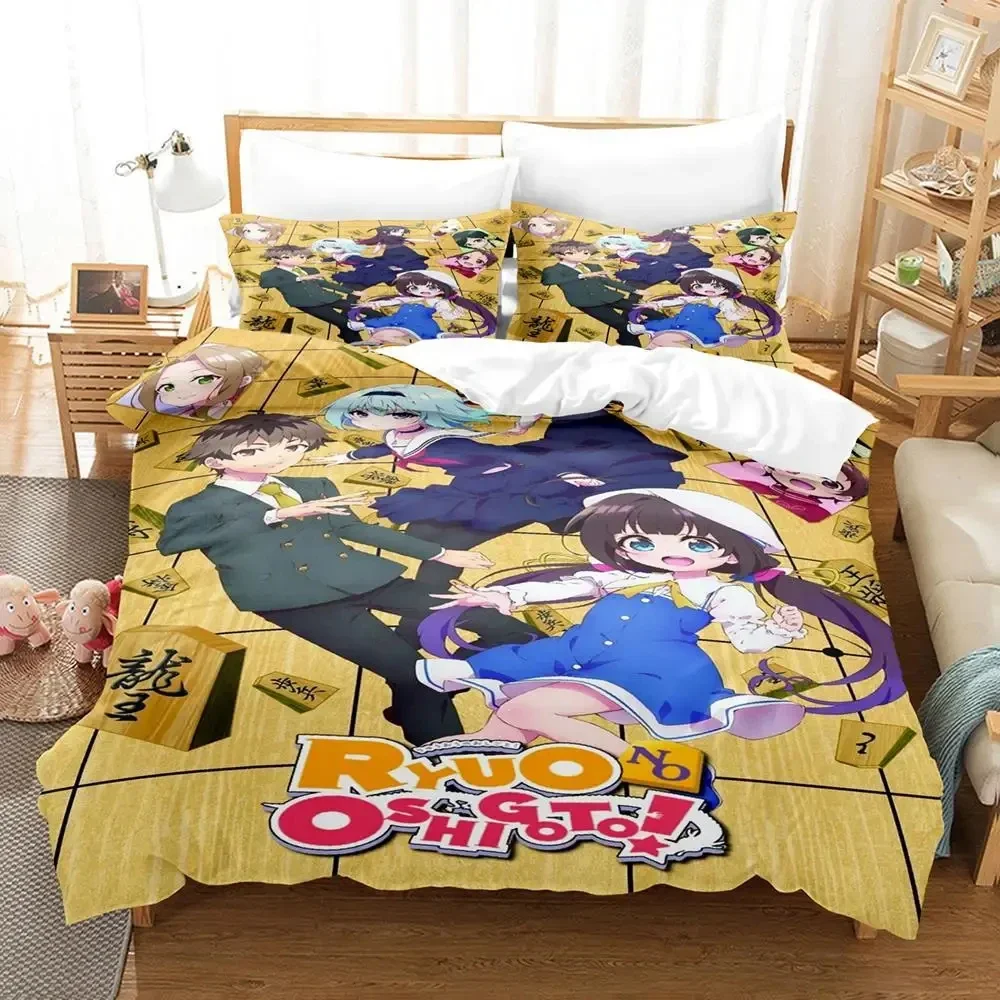 Anime Ryuos Work is Never Ai Bedding Set Boys Girls Twin Queen Size Duvet Cover Pillowcase Bed Kids Adult Home Textileextile