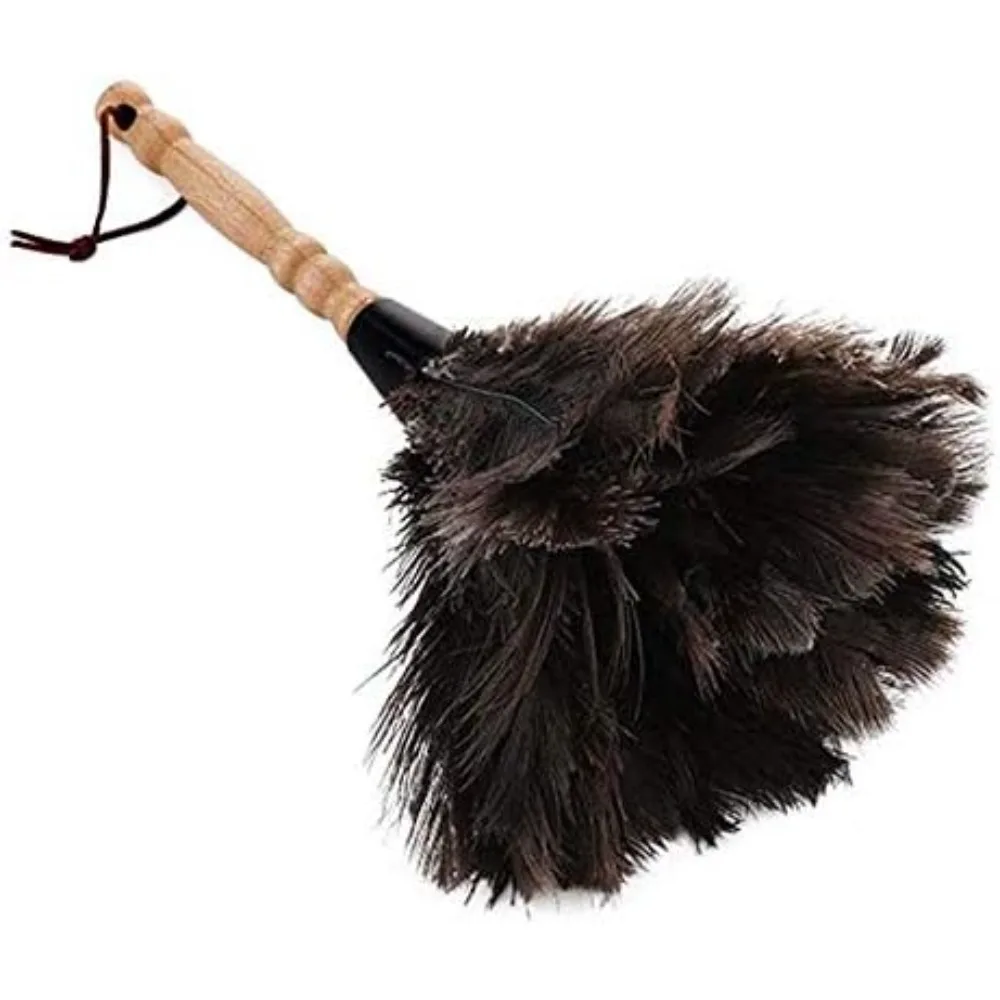 

Sandis Anti-Static Ostrich Feather Fur Brush Duster Dust Cleaning Tool with Wooden Handle Household