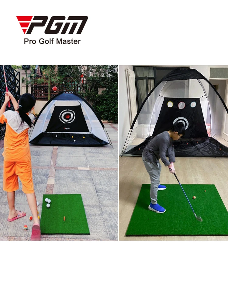 PGM Golf Net, 10x7FT with Golf Practice Mat, Hitting Aid Nets for Backyard Driving Chipping Training Swing for Outdoor or Indoor