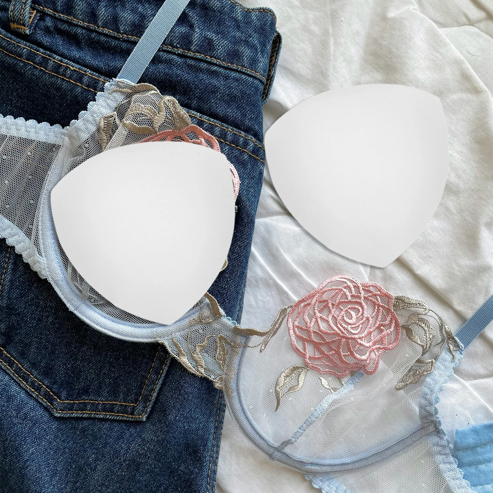 

3 Pairs Wireless Bra Cup Inserts Sports Bras Bikini Pad for Women Cups Padded Pads Round Miss
