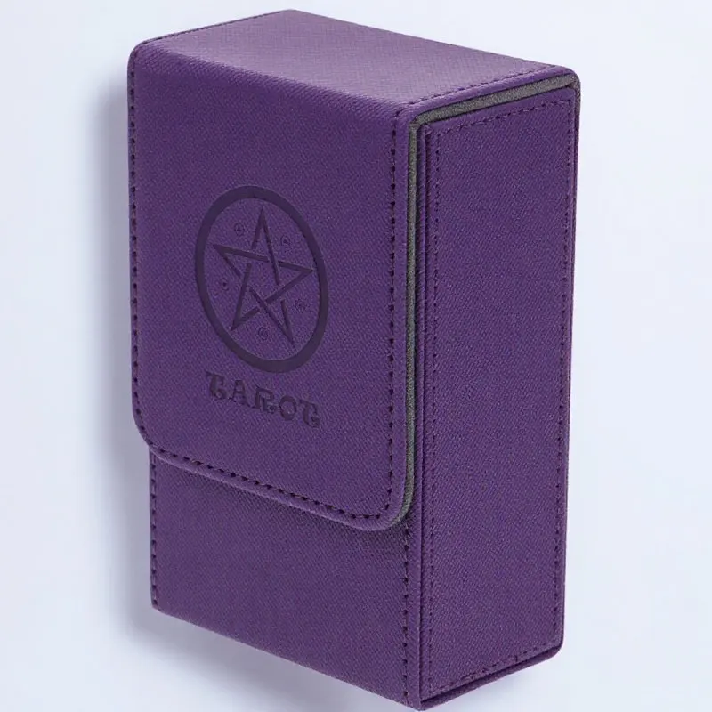 PU Tarot Card Box with Sealed Magnetic Lid Portable Storage Container for Tarot Cards Game Card Organizer
