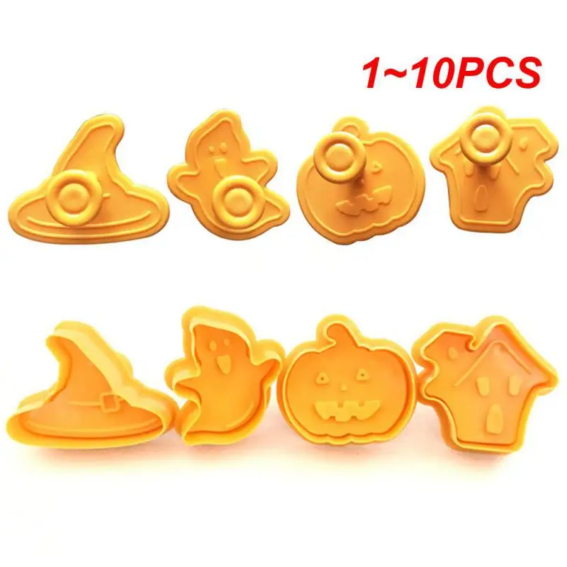 1~10PCS Halloween Cookie Stamp Biscuit Mold 3D Cookie Plunger Cutter Baking Molds Cake Decorating Tools Freeshipping