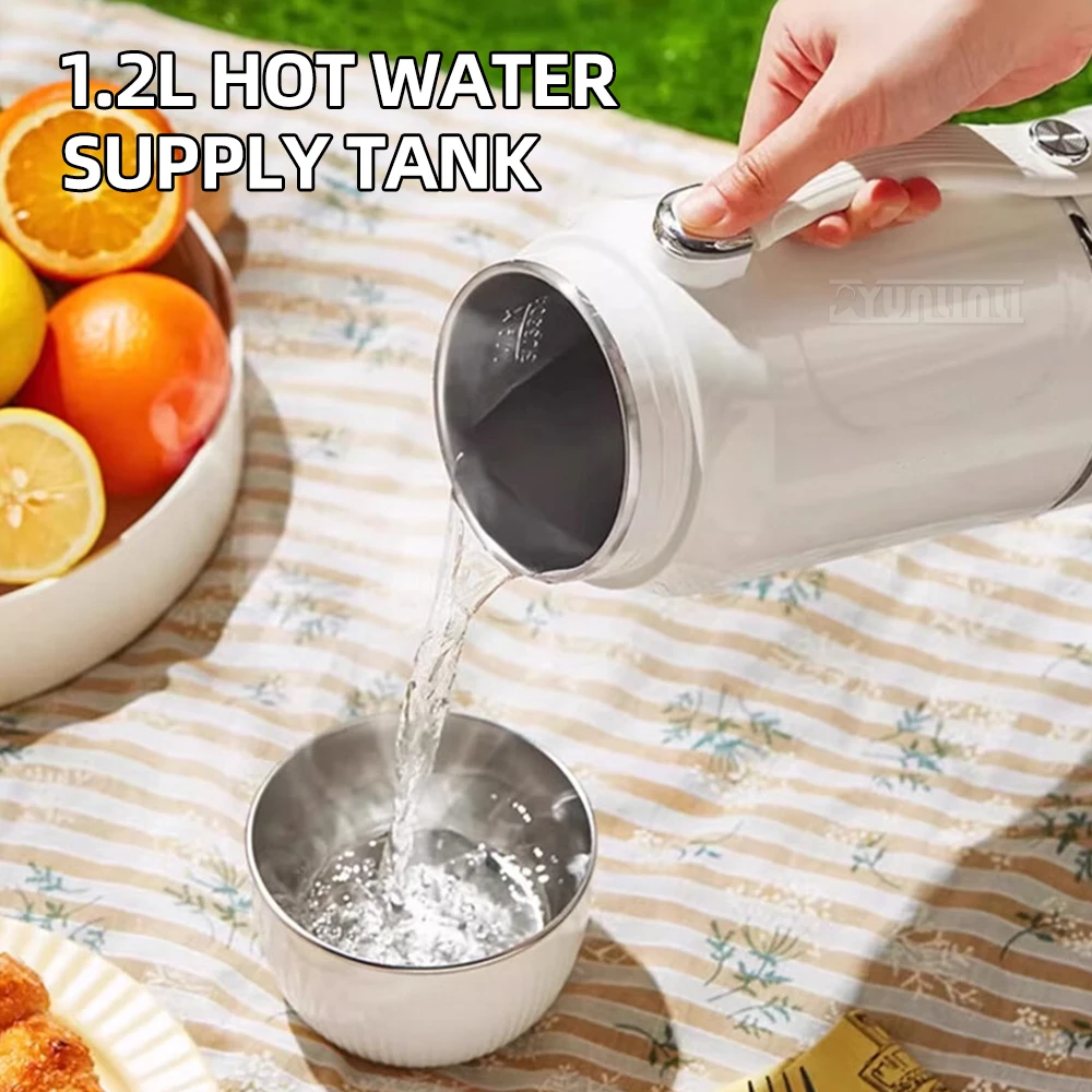 1200ml Large Capacity Portable Electric Kettle 800W Stainless Steel 6-speed Temperature Regulating Insulated Cup