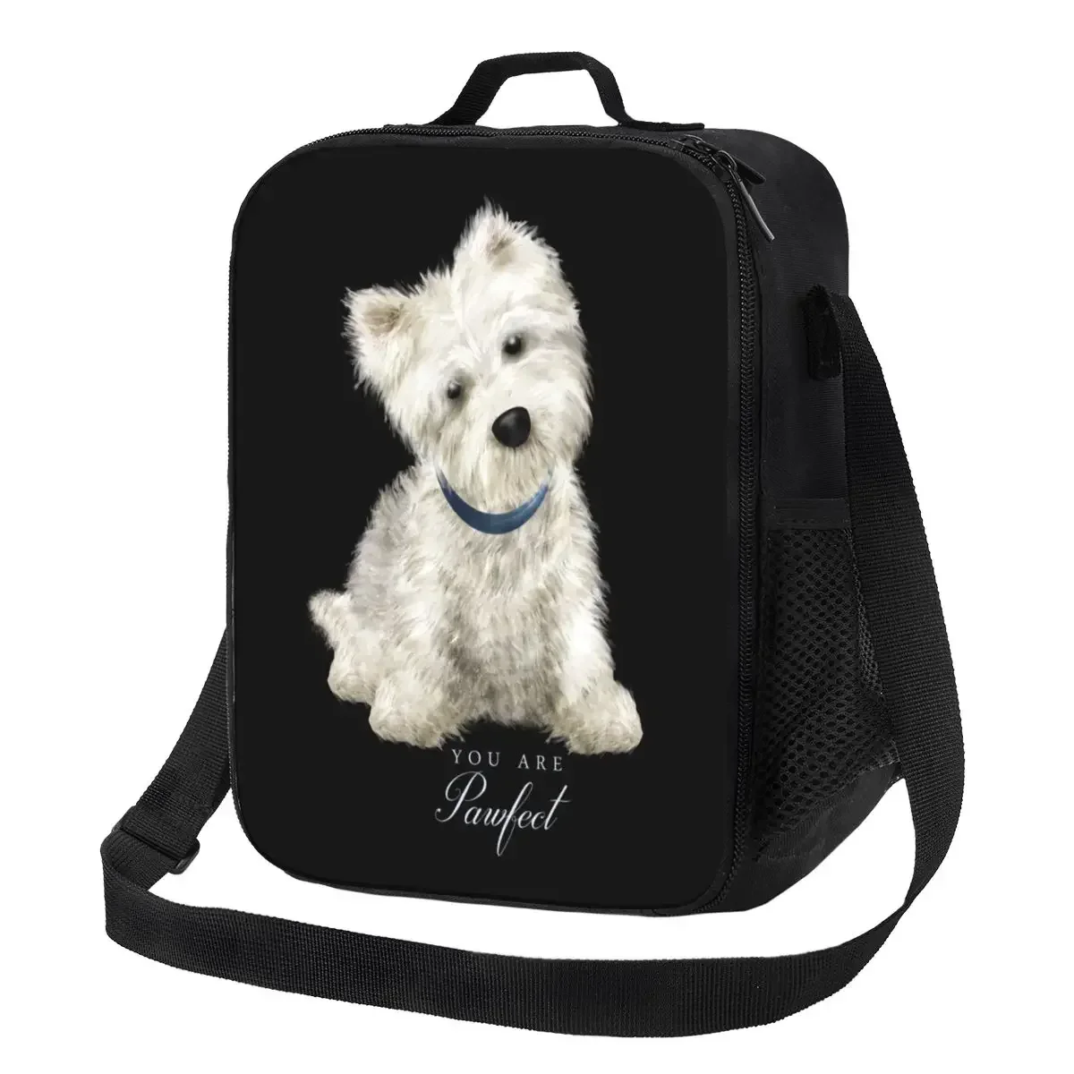 

Sweet West Highland White Terrier Dog Resuable Lunch Boxes Leakproof Westie Puppy Cooler Thermal Food Insulated Lunch Bag