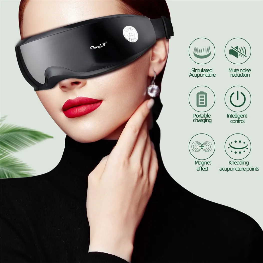 Smart Eye Massager Magnetic Therapy Vibrator 9 Modes Fatigue Eyeball Massage