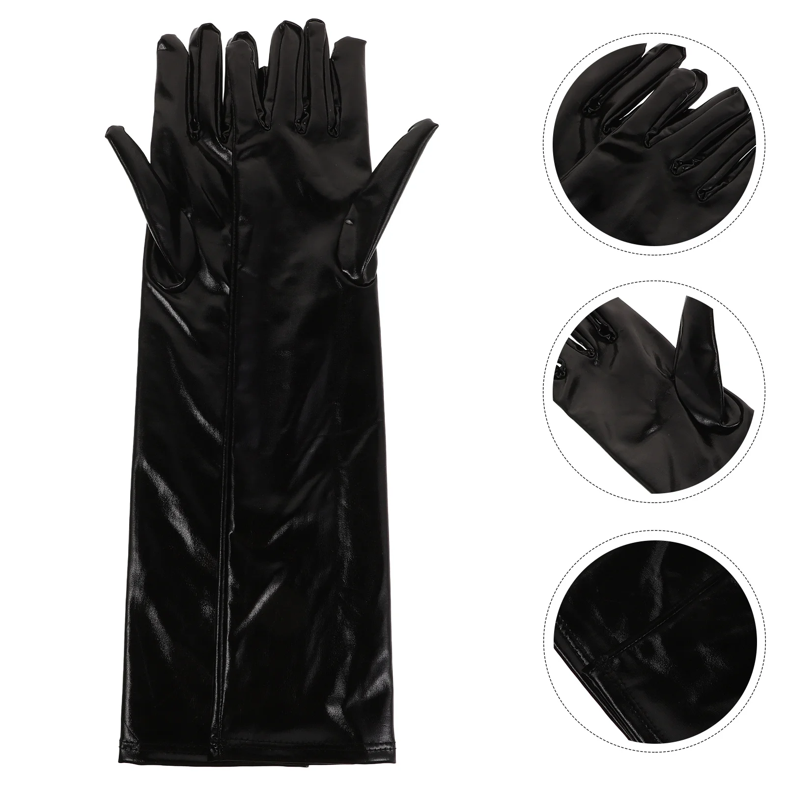 

1 пара женских длинных мокрых патентов для Хэллоуина, косплей, фотосессии, элегантный аксессуар для увеличения рук