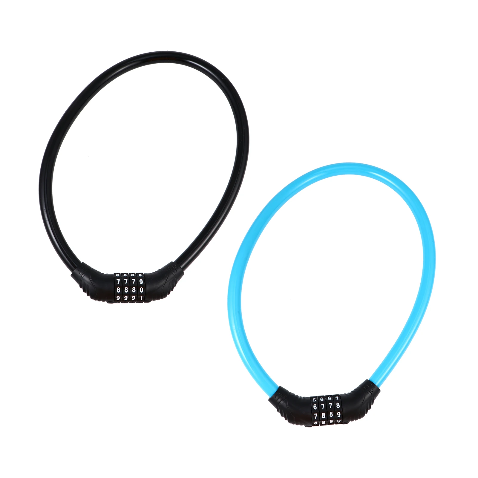 

2Pcs PVC Motorcycle Password Anti-theft Bike Chain Durable Four- Code Security Motorbike Lock Portable Bicycle Riding Lock