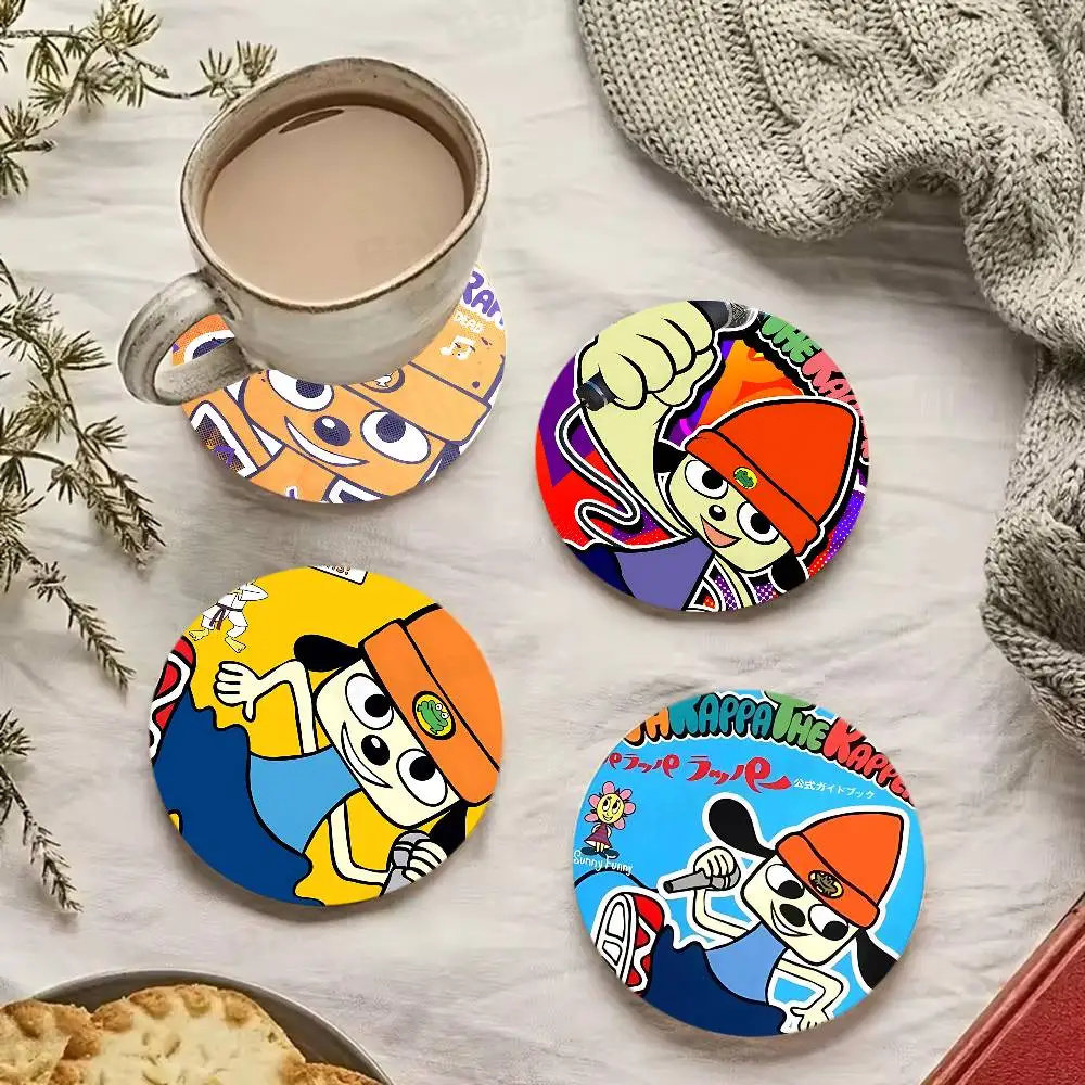Game Parappa The Rapper Wooden Coaster Coffee Teacup Decoration Coffee Shop Beverage Shop Family Restaurant Cafe Decoration