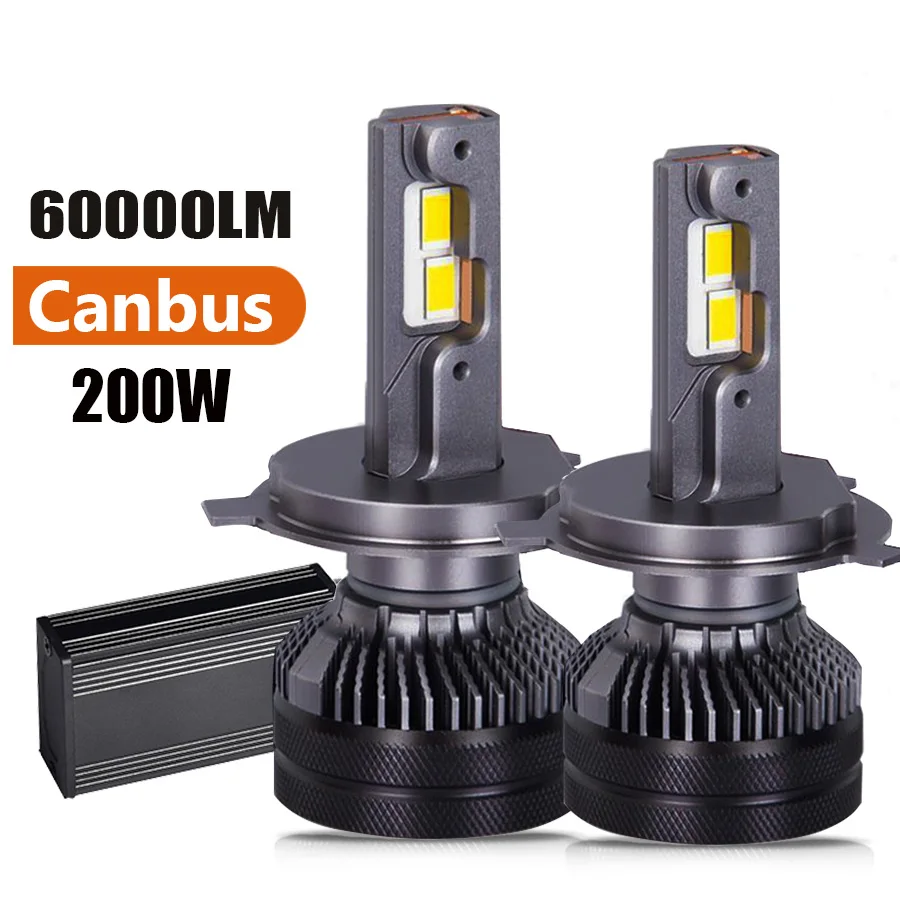 

6000K 4300K 200W H7 H4 Led Lamp 60000LM Double Copper Tube 3000K Led Lights For Car H1 H11 HB3 9005 HB4 9006 Led Headlight Bulb