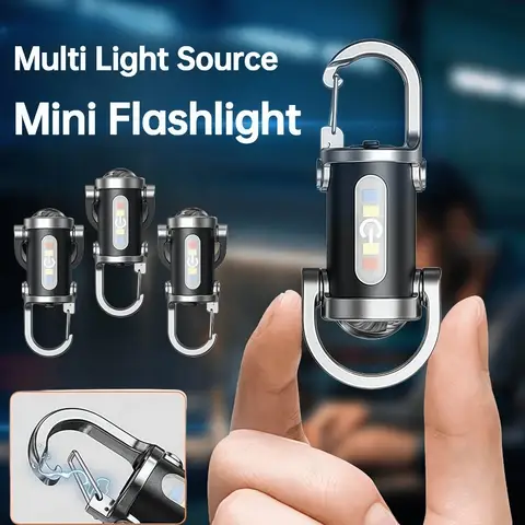 Ensemble lampe torche porte-clés rechargeable, lampe de travail LED haute luminosité, avec aimant, clip et ouvre-bouteille. - Bricolage