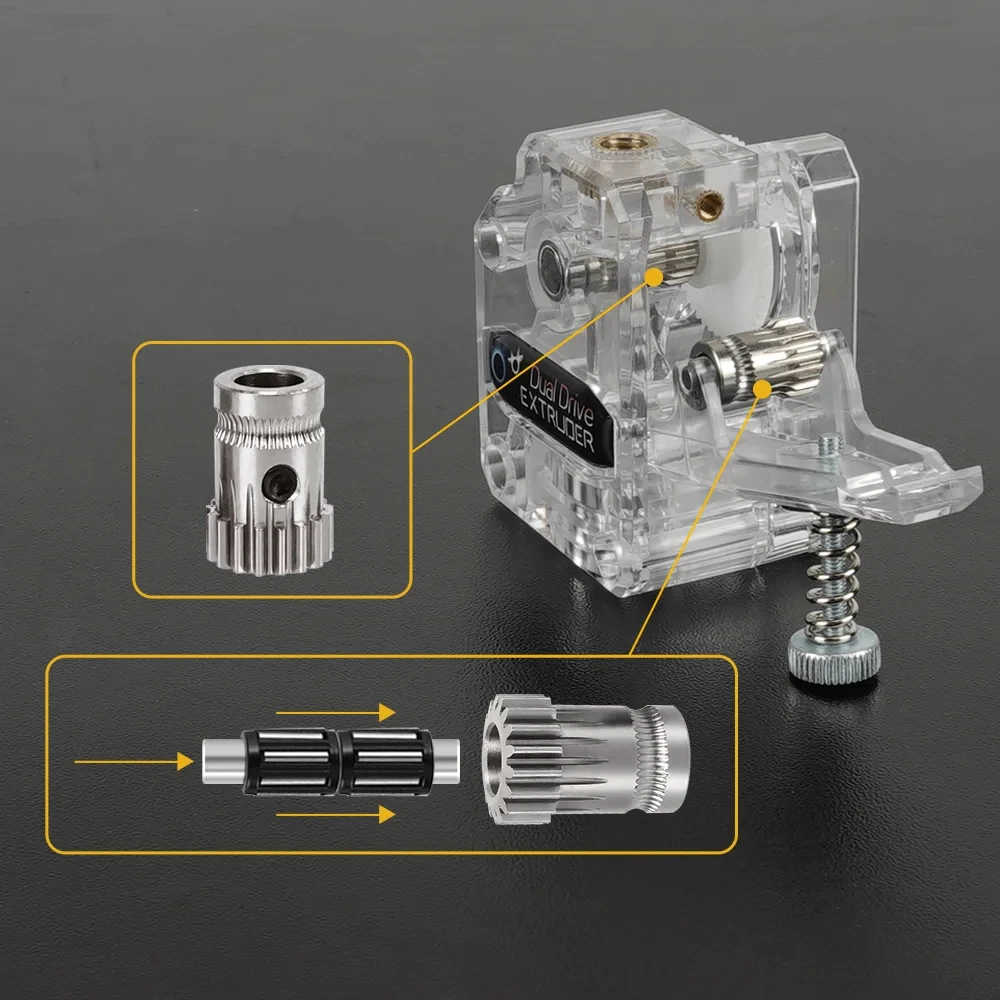 For Prusa DIY Bowden Direct Extruder Dual Drive Gear Hardened Steel Upgrade Feed Gear Extruder Kit For BMG Extruder kit