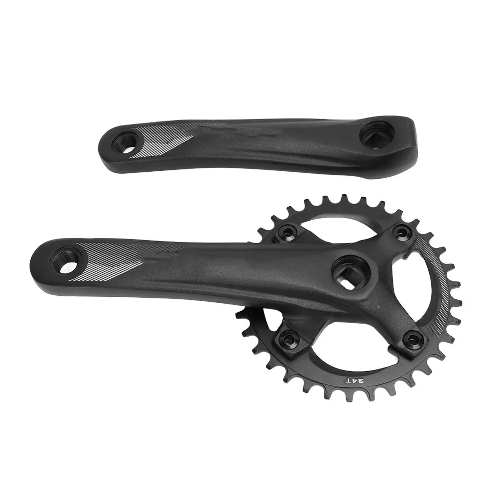 

104 BCD Bike Single Crankset Aluminum Alloy 34T Bike Crank Arm Set Lightweight Black Mountain Bike Crank Arm Set
