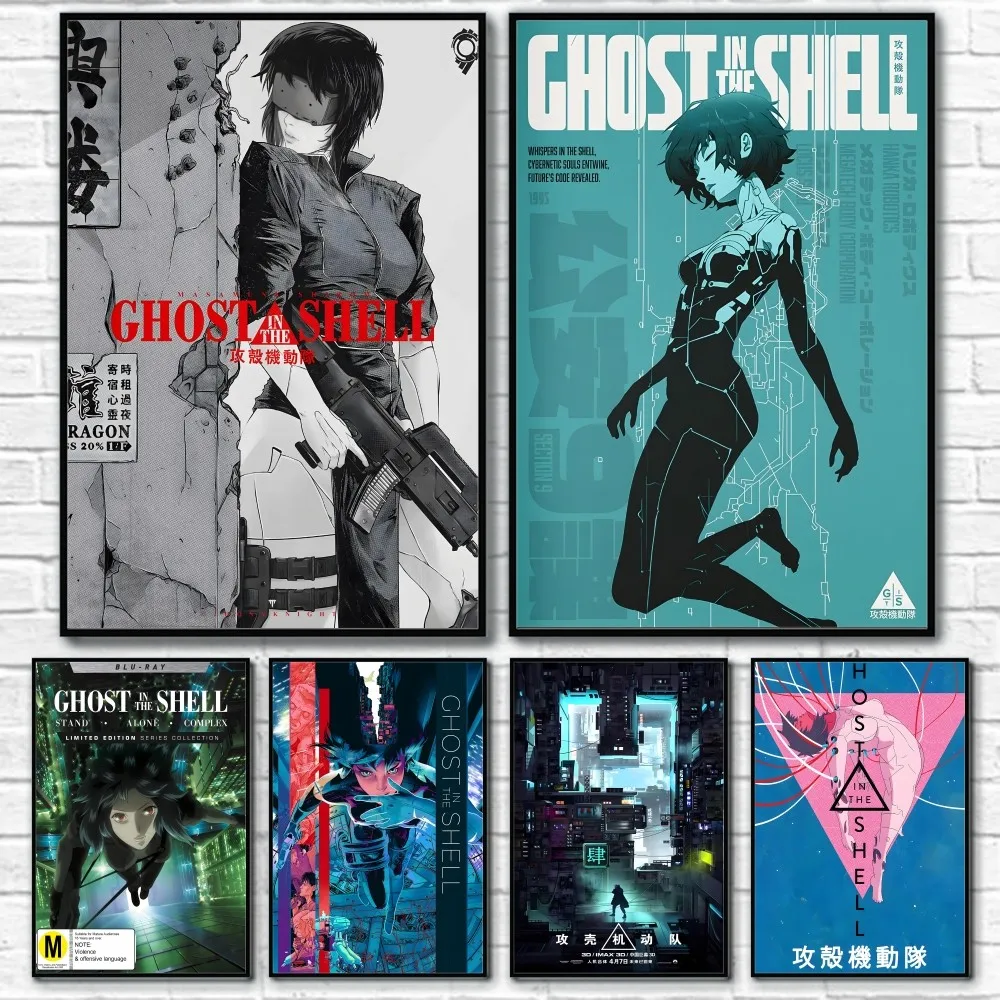 

Classic Japan Anime G-Ghost In The S-Shell Print Poster Sticky Wall Art Printing Waterproof Home Living Bed Room Bar Aesthetic D