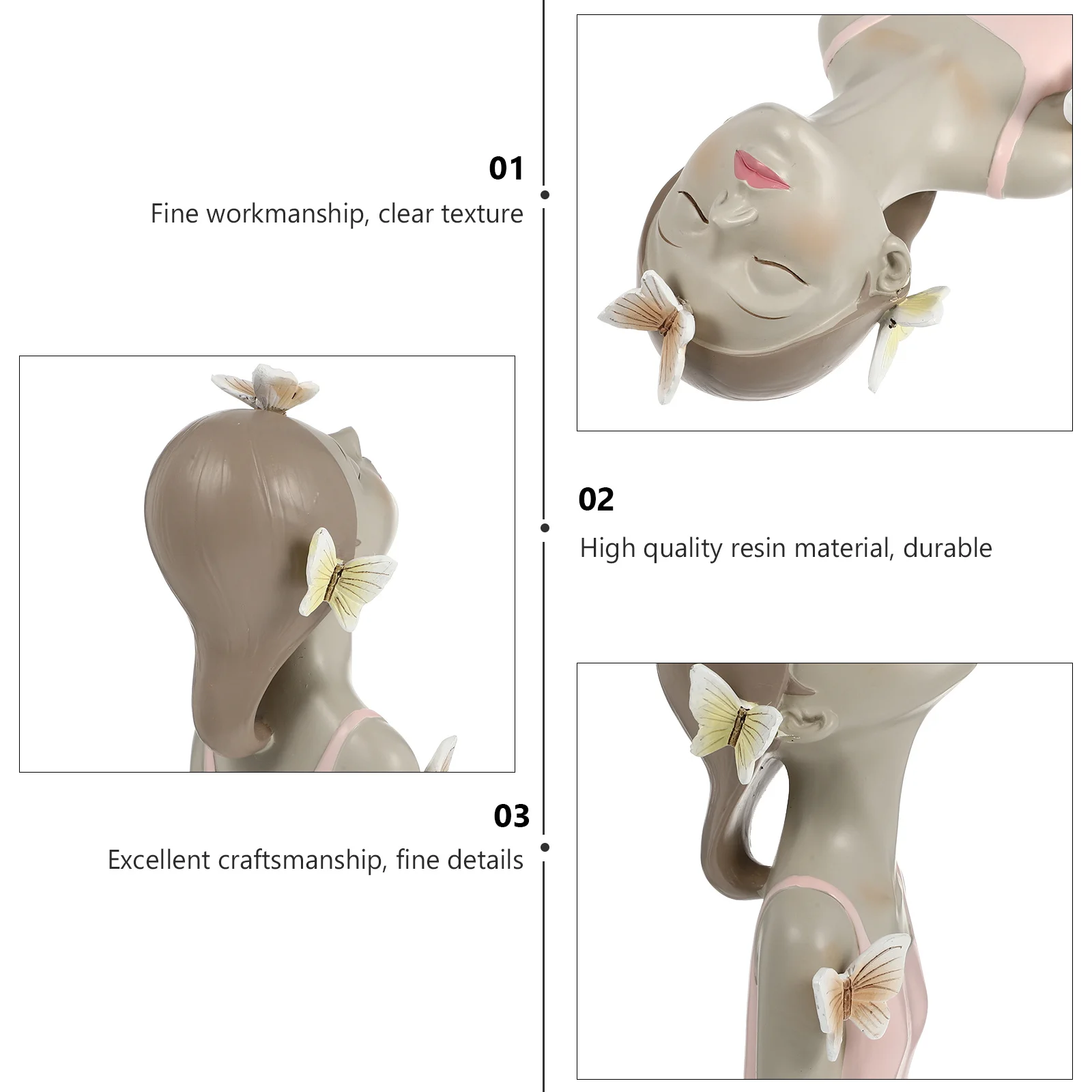 

1Pcs Figure Sculpture Decor High Quality Resin Material Home Desktop Adornment Stylish Elegant Visual Enjoyment