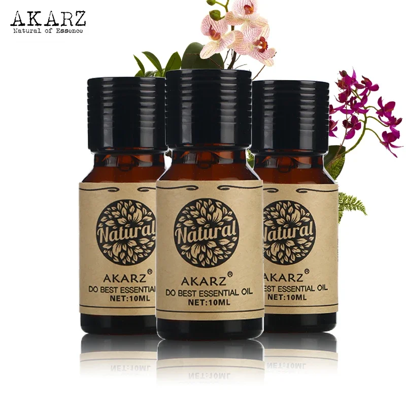 

AKARZ Essential Oil Sets - Peppermint, Chamomile, Frangipani - Aromatherapy Massage Spa Bath - 10ml*3 - Skin & Face Care