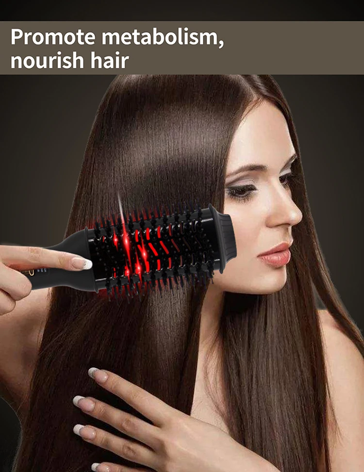 مخصص المهنية 3 في 1 الأشعة تحت الحمراء الساخنة الباردة 1200 واط فرشاة شعر مجفف مشط خطوة واحدة البخاخة مجفف الشعر