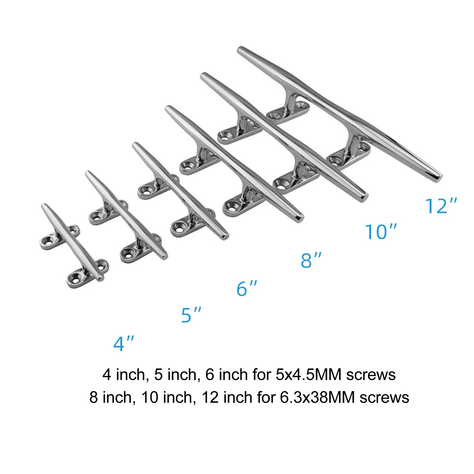 Boat Cleat Open Base Heavy Duty 316 Stainless Steel Boat Dock Cleats with Installation Screws for Marine Boat Dock Deck view 3