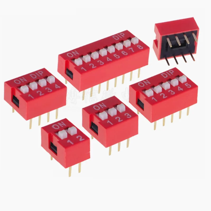 5PCS Slide Type Dip Switch Double Row Toggle Switches Module 2.54mm 1P2P3P4P5P6P7P8P9P10P-12PIN Position For Circuit Breadboards