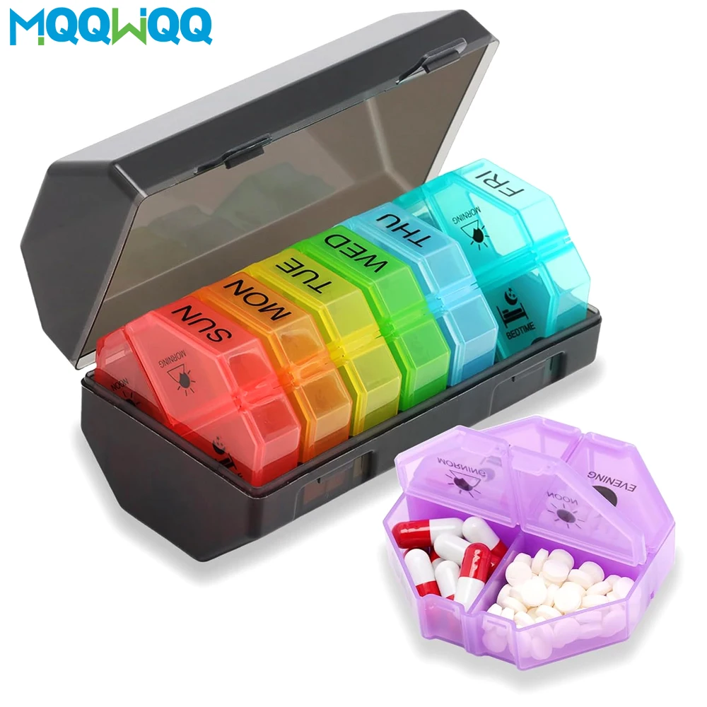 

Weekly Pill Organizer 4 Times A Day,Large Pill Box 7 Day Daily Pill Case with 28 Large Compartments Portable Travel Medicine Box