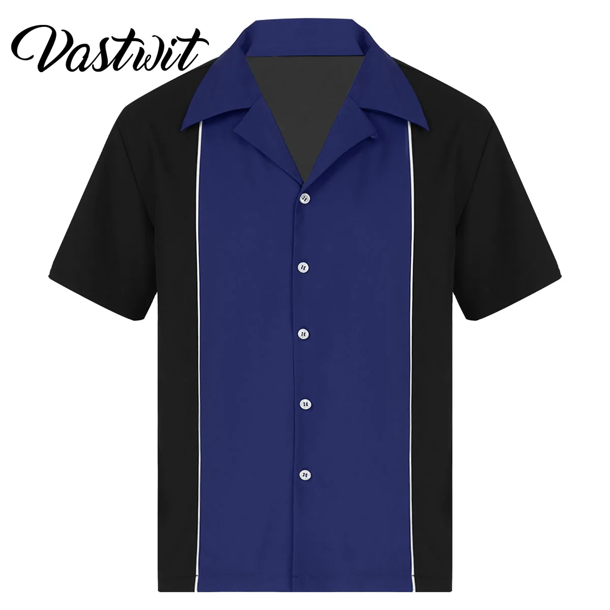 

Mens Casual Shirt Fahion Bowling Shirt Cuban Style Retro Short Sleeve Camp Vintage Button Up Casual Shirt