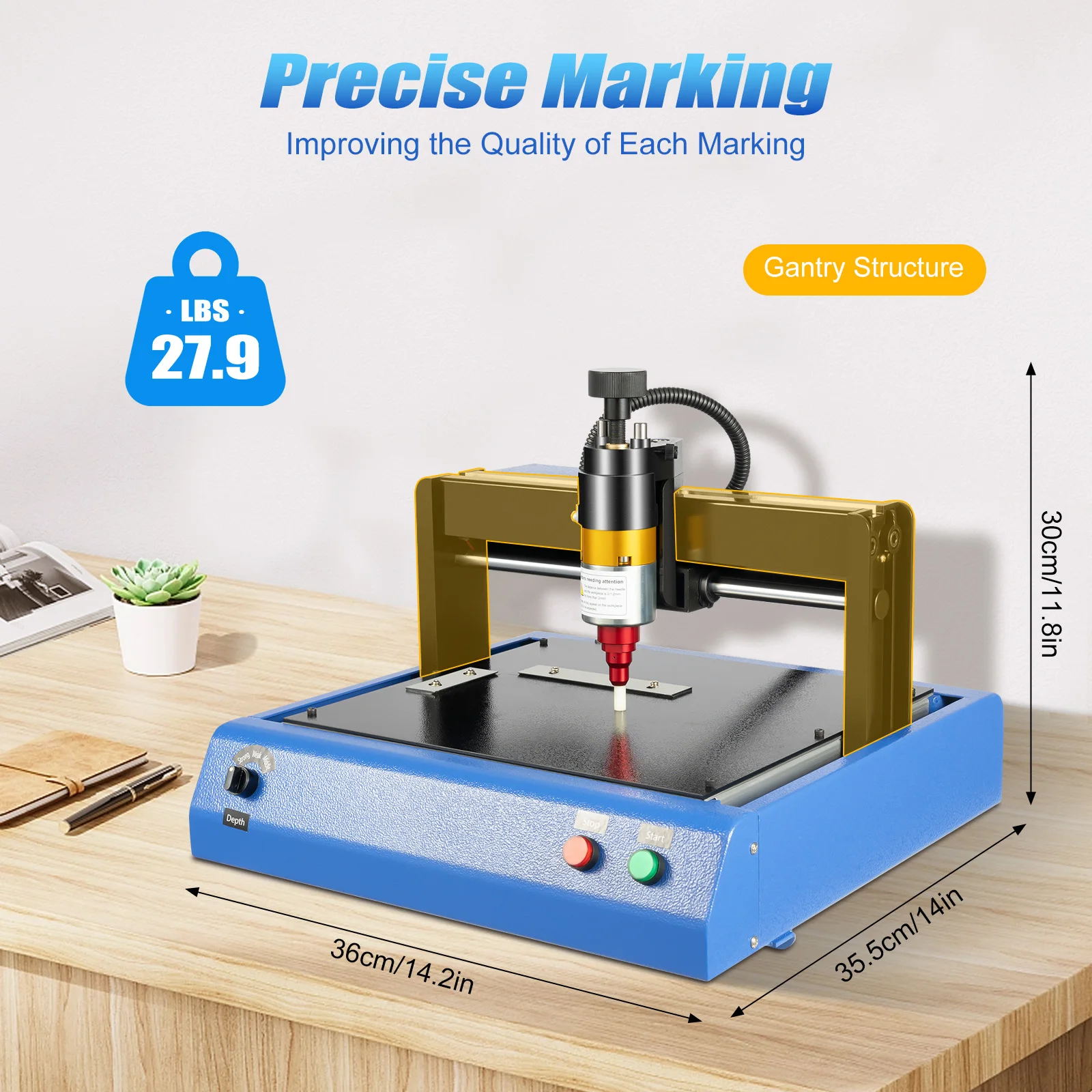Electric Metal Marking Machine, 110V 400W Dot Peen Metal Engraving Machine, Numbers Letter Tag Nameplate Engraver Device with USB Flash Disk for Metal&Steel Signs Marking