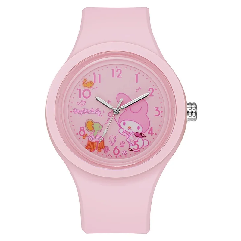 Orologi per bambini Sanrio Kuromi Hello Kitty cinturino in silicone al quarzo Cartoon Melody orologio da polso per ragazze regali di compleanno per bambini
