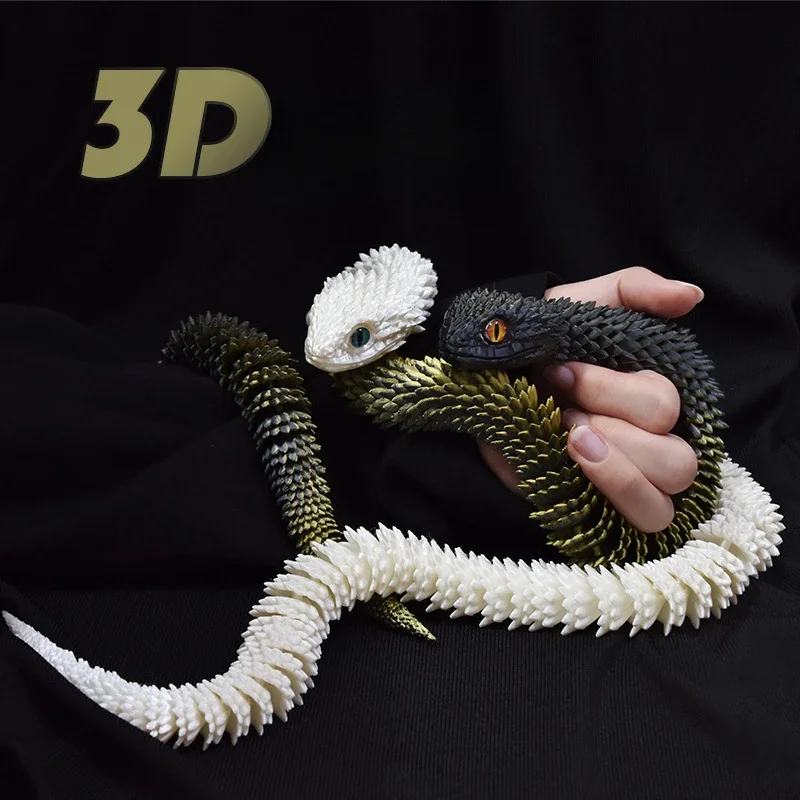 2025 30cm 3D Printed Snake Decoration 3D Printed Animals Desk Accessories Room Decor Office Table Funny Snake Year Ornament