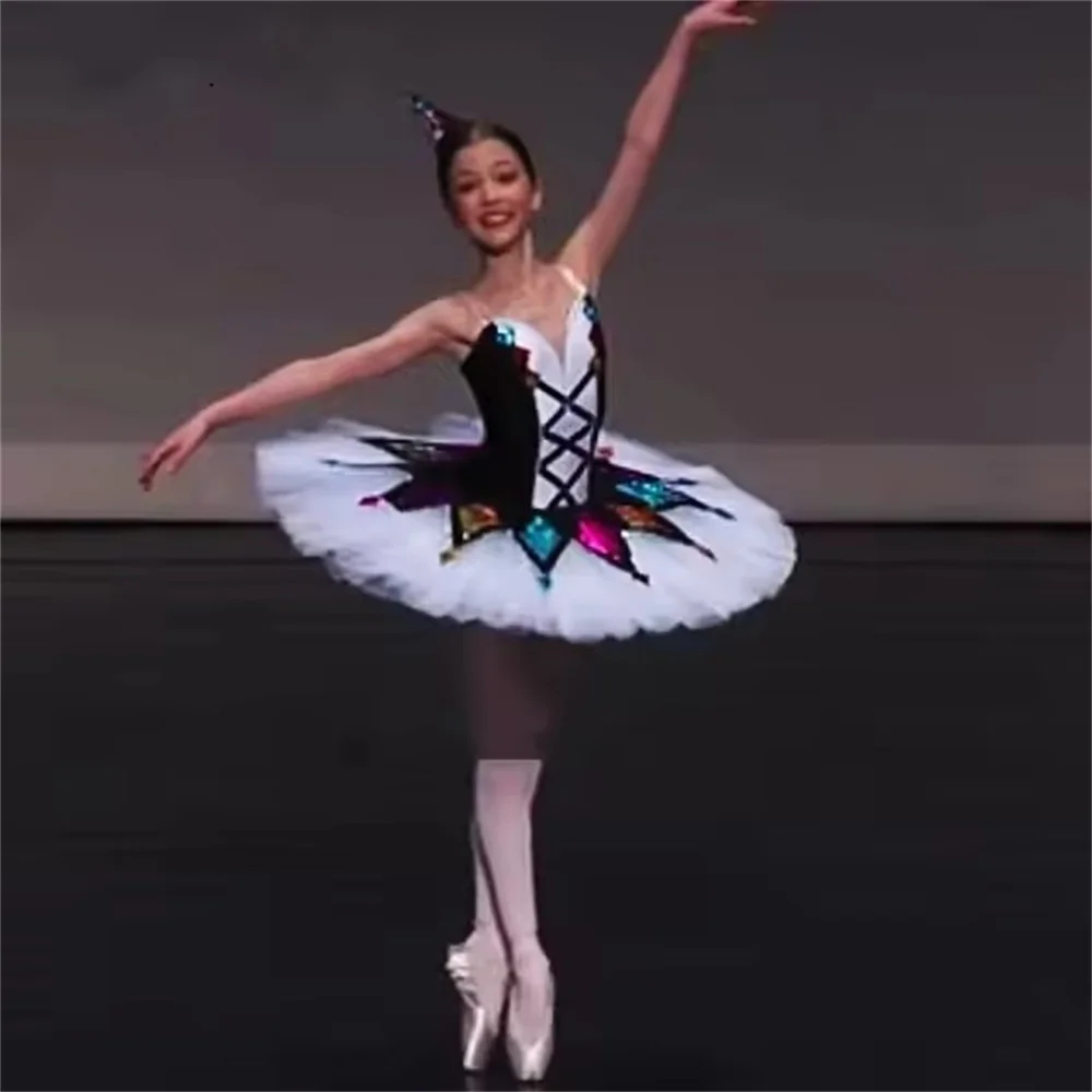 Professional Ballet Tutu Child Kids Girls Adulto Harlequinade Pancake Tutu Multicolor Classical Ballet Costumes Ballerina Dress