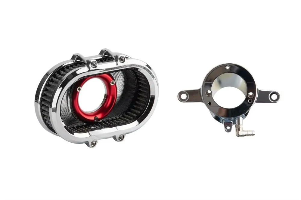 Red Chrome Air Cleaner for Harley18+ Softail 107/114/117 Fatboy Breakout Street Bob 17+ Touring 107/114 Road King Street Glide