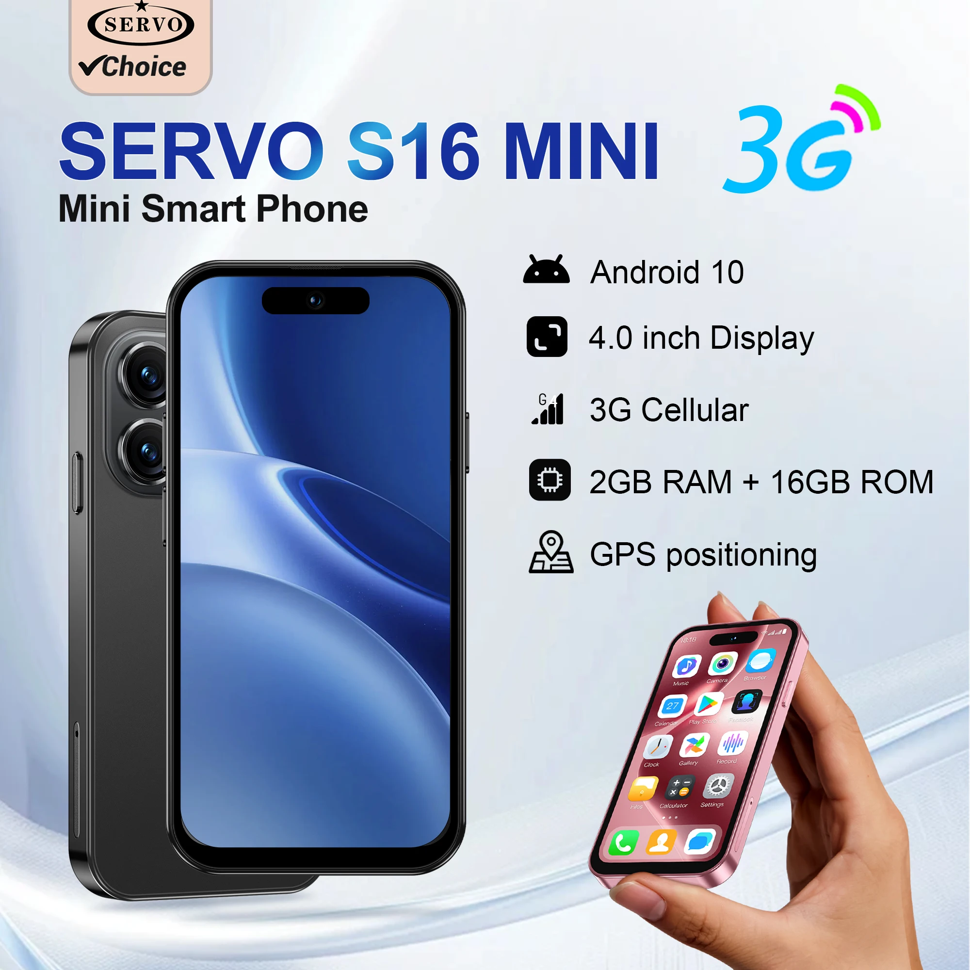 SERVO Mini Android Smartphone 3G Cellular 4