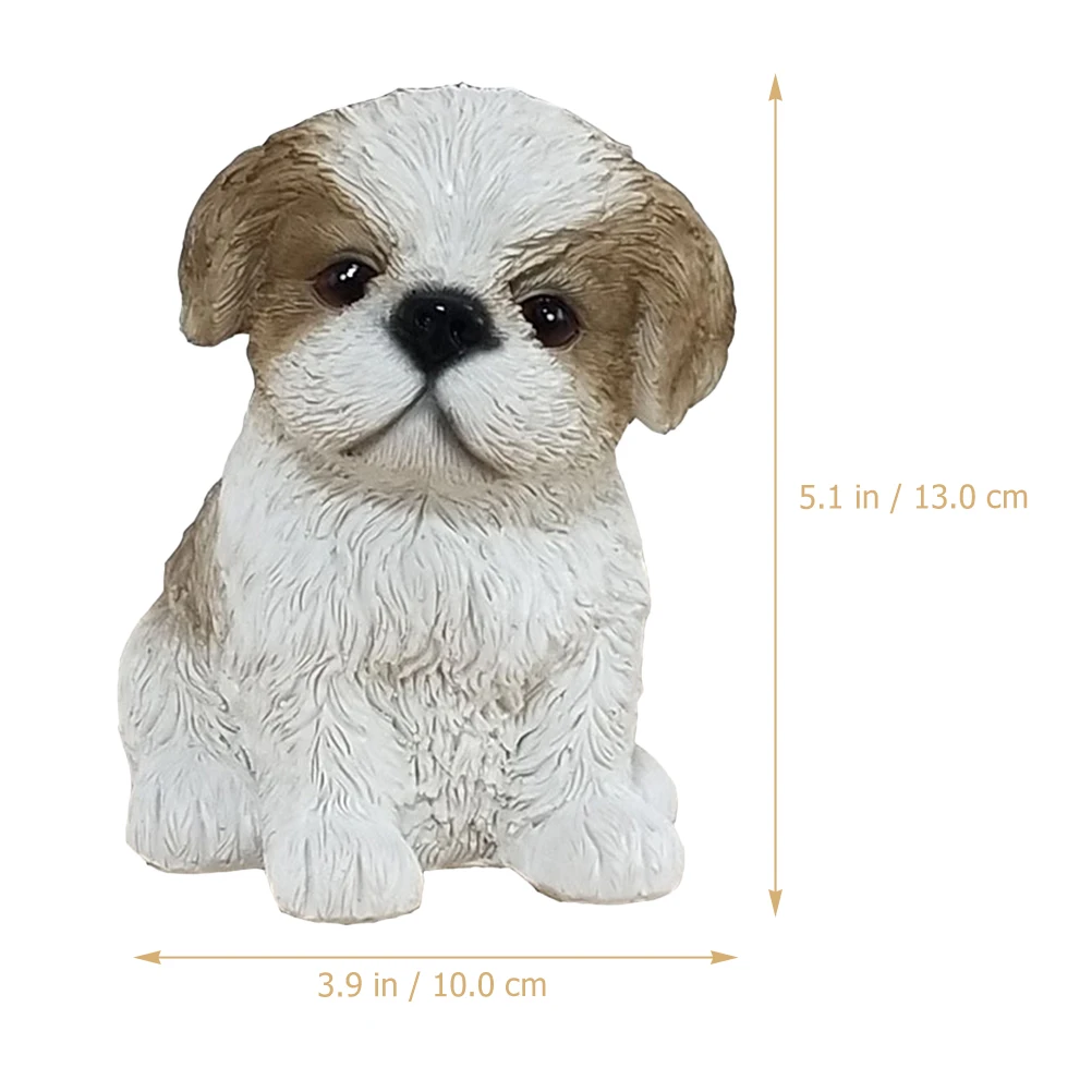 

Puppy Resin Ornaments Creative Desktop Animal Sculpture Art Decorative Statue Dog White Home Child