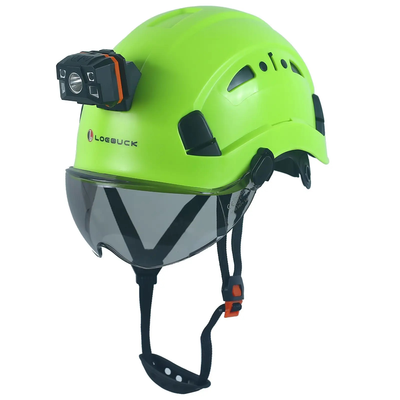 LOEBUCK Industrial Hard Hat Led Light and Goggles, Outdoor Construction Rescue Adventure Safety Helmet