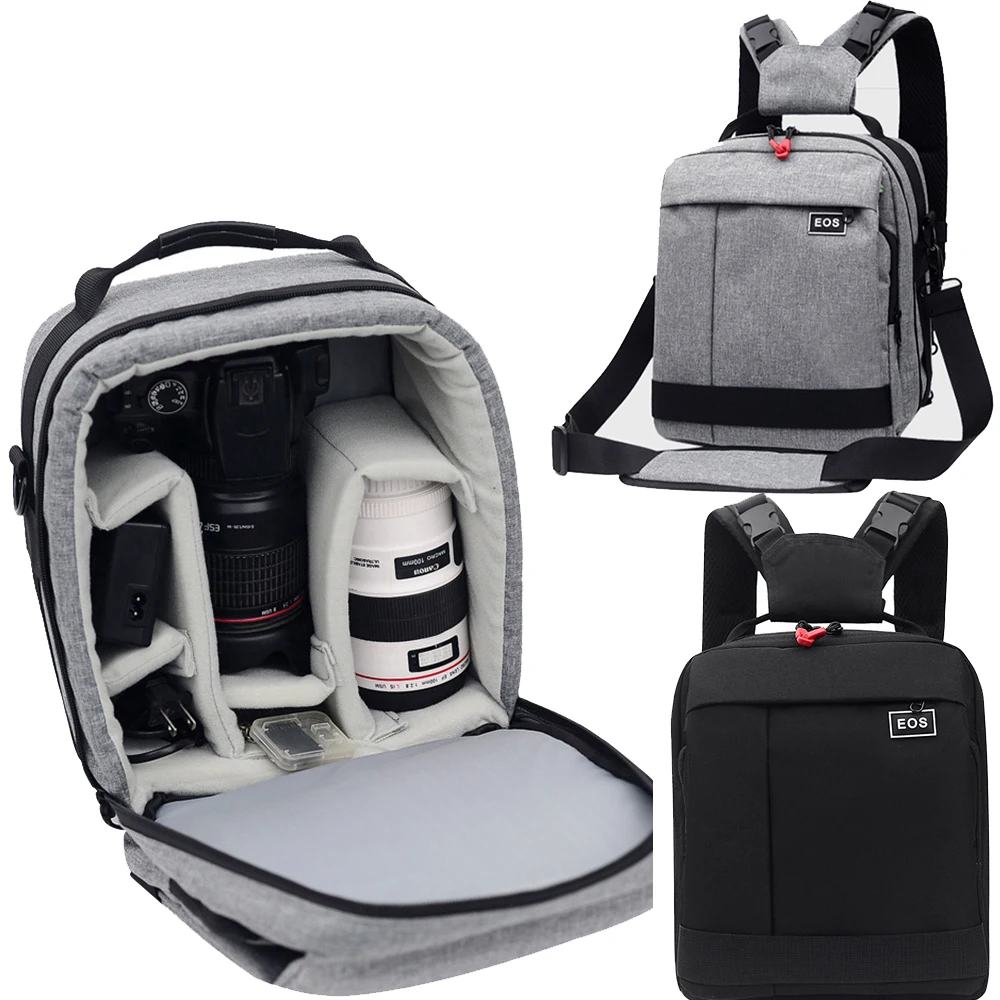 Water-resistant Nylon Backpack Bag with Compartment for Canon Nikon Sony SLR Cameras Lens Tripod Monopod Photography Accessories