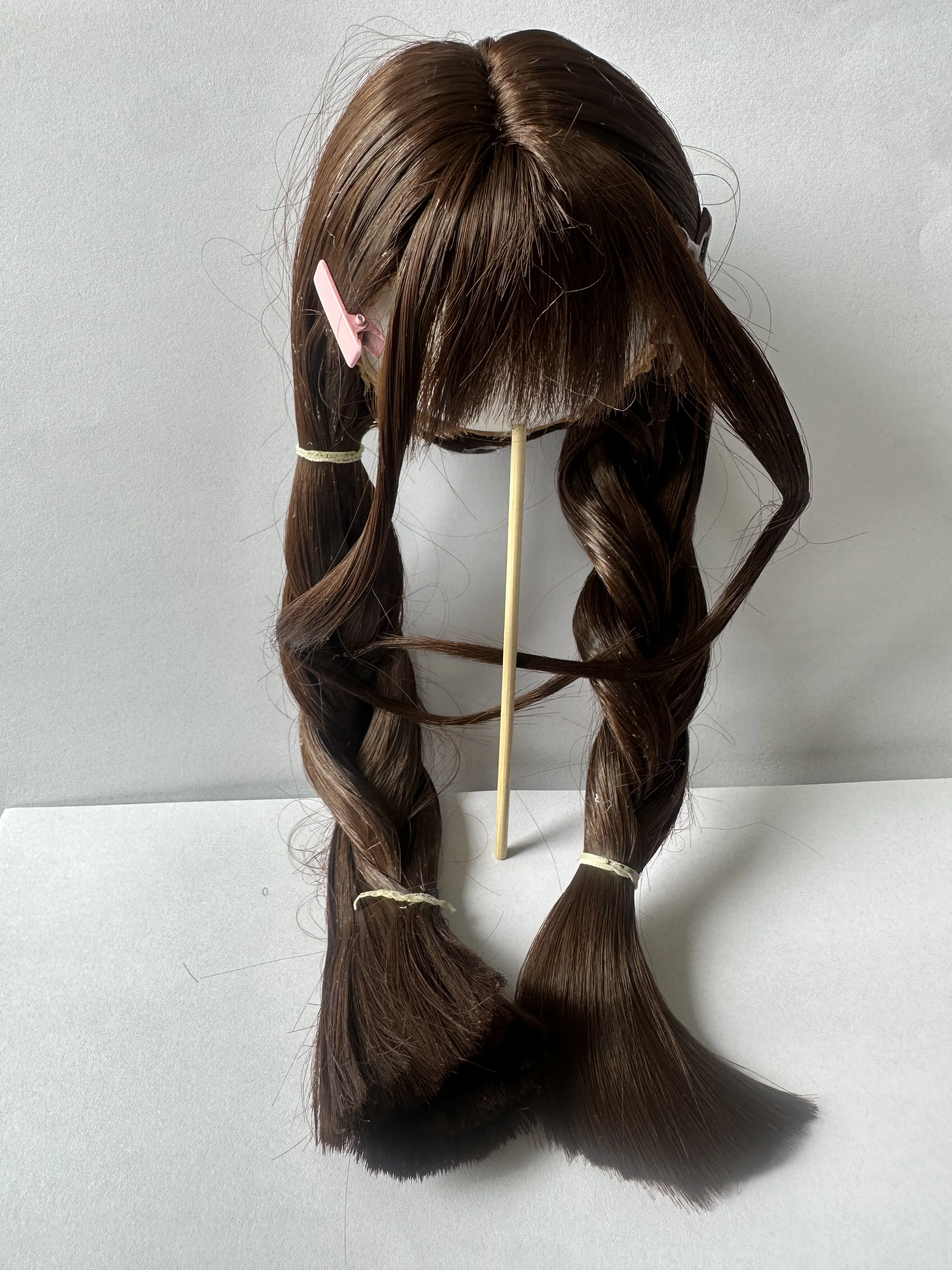

D09-P324 children handmade toy 1/6 1/4 1/3 MSD MDD bjd wig blue Double ponytail Fried Dough Twists braid 1pcs