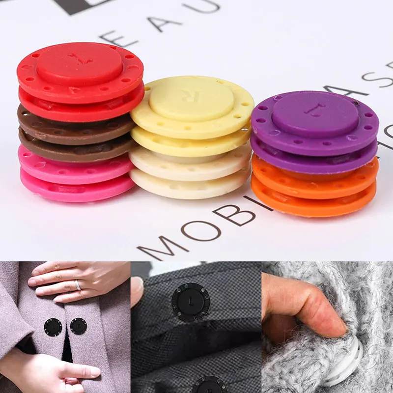 1 Set PVC Invisible Super Magnetic Snaps Fasteners Button for overcoat bag garment accessories scrapbooking DIY 21mm 25mm