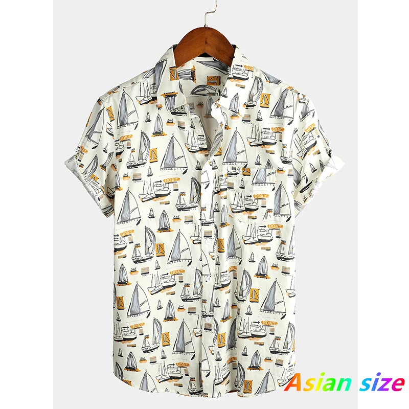 

Men's Casual Shirt Hawaii Fruit Graphic Shirt Men Summer Boat 3d Print Casual Short Sleeve Shirt For Men Clothing Breath Shirts
