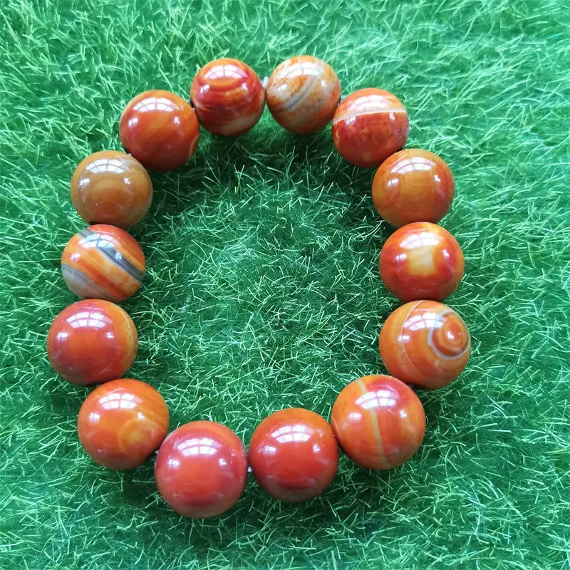 New Natural Warring States Red Agate Round Beads Single Ring Bracelets for Men and Women Fashion Bracelet Gifts To Share