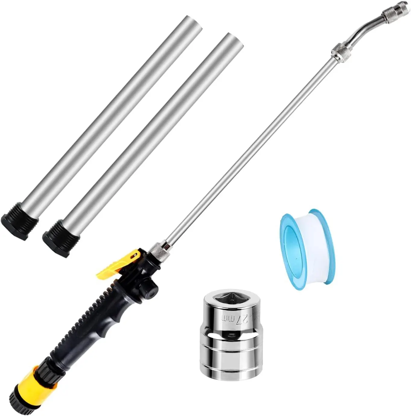 

5 Pack RV Water Heater Anode Rod & Flush Wand Kit with Hex Wrench Socket Removal Tool, 9.25"L x 3/4" NPT Aluminum