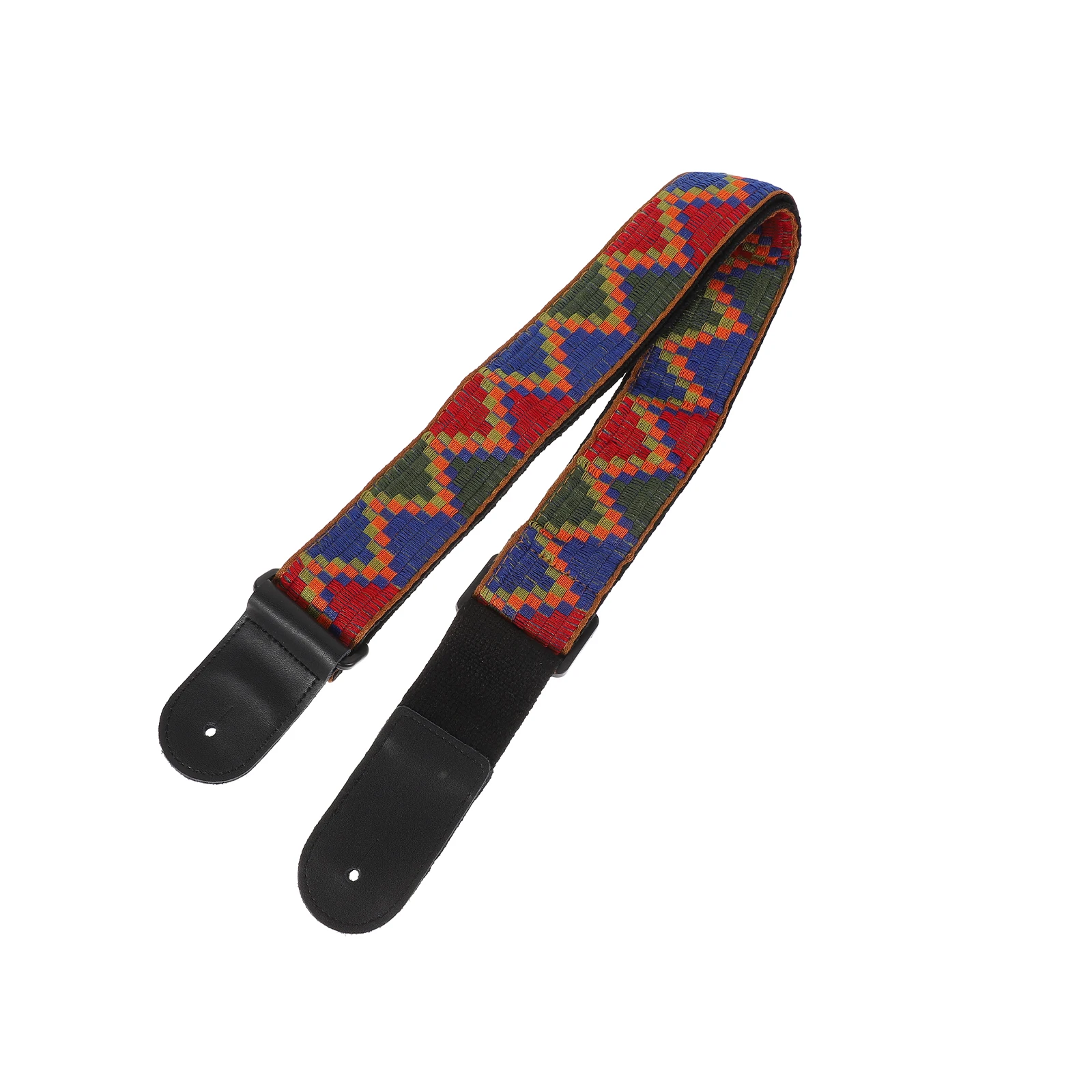 기타 스트랩 조정 가능한 보헤미아 스타일 전기 기타 용 내구성 나일론 우쿨렐레 휴대용 어깨 벨트 음악 공연 야외