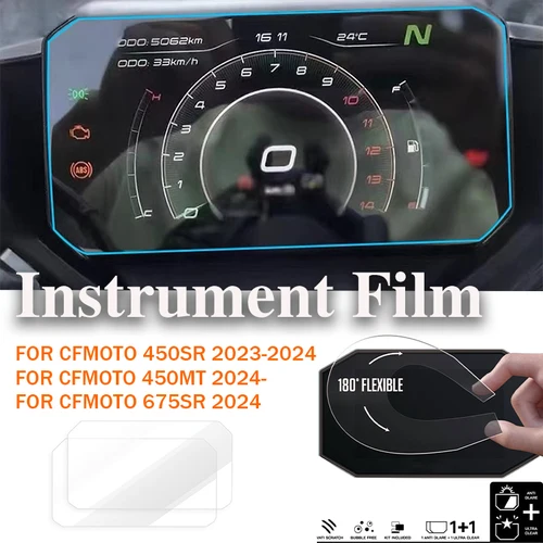 Imagen 1 del producto Para CFMOTO 450MT 450 MT 450SR SR 675SR 675SR-R 675SS 2024 Protector de pantalla de panel de arañazos película de instrumento Protector de pantalla