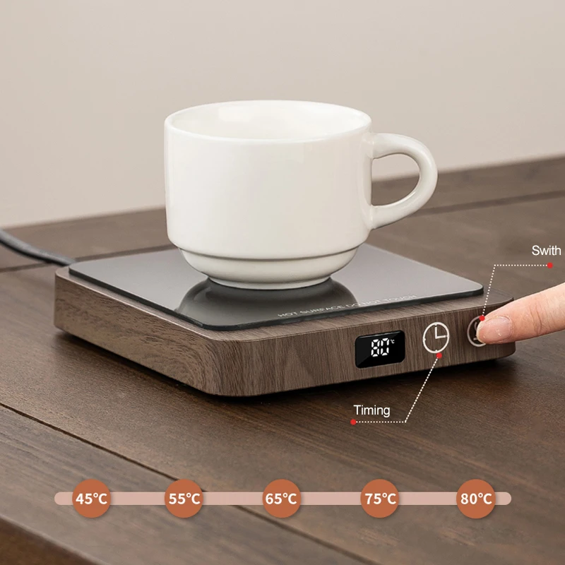 Aquecedor elétrico de caneca de café 220v, 20w, placa quente, máquina de chá com 5 engrenagens, controle de temperatura, leite, chá, almofada de aquecimento, montanha-russa mais quente