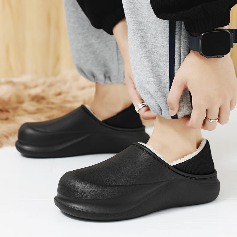 

Xinluo Winter Couple's Men's Shoes, Cotton Shoes, Fashionable Mid-Top, Wear-Resistant, Simple, Non-Slip, New Style