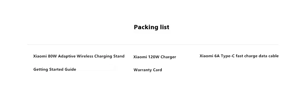 Xiaomi 80W Adaptive Wireless Charging Stand With 120W Charger and 6A Type-c Cable 80W Max Fast Wireless Charge